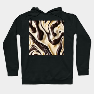 Melted white and dark chocolate swirl pattern Hoodie